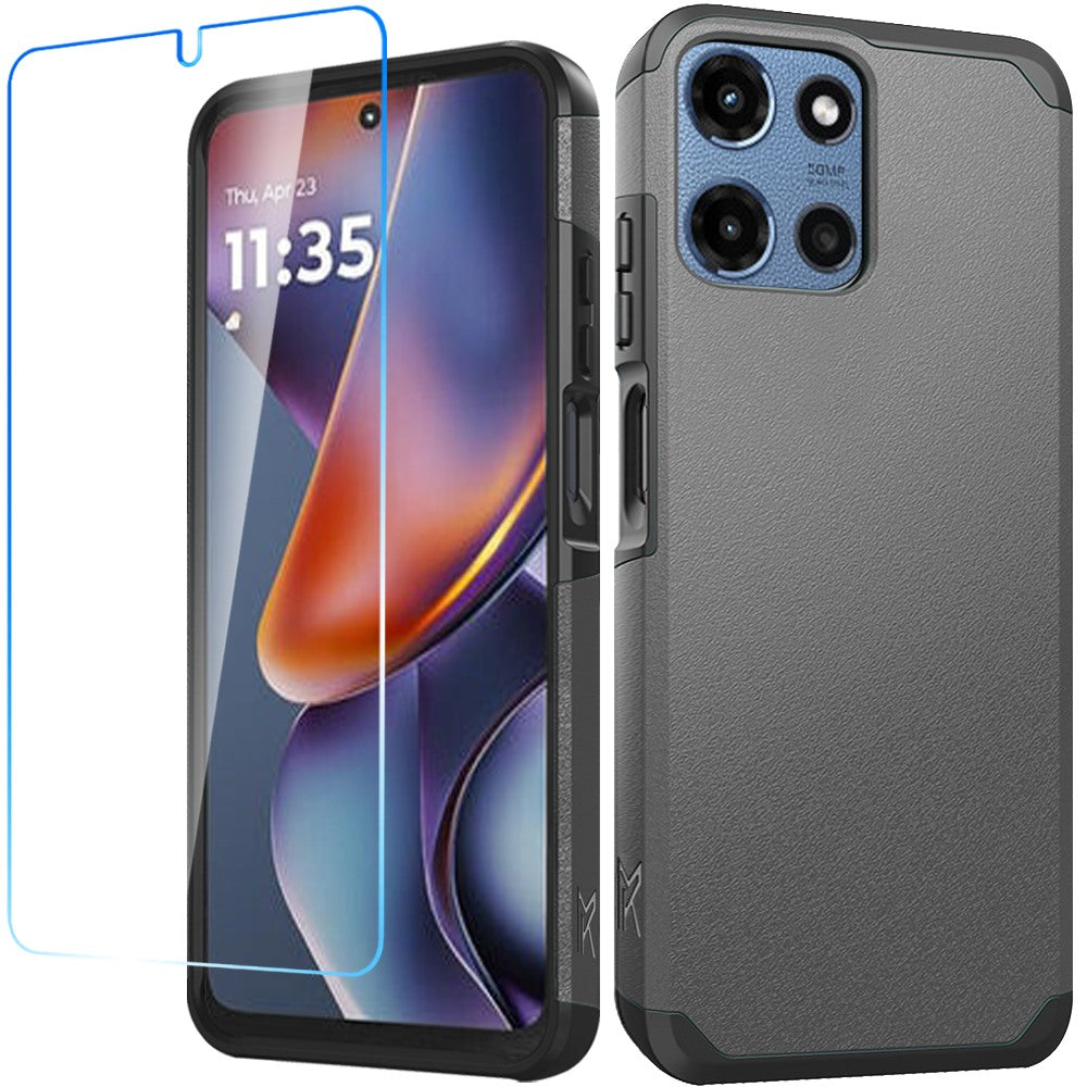 Tough Hybrid Dual Layer Hard PC TPU Rubber Bumper, Shock Absorption, Screen Protector Included