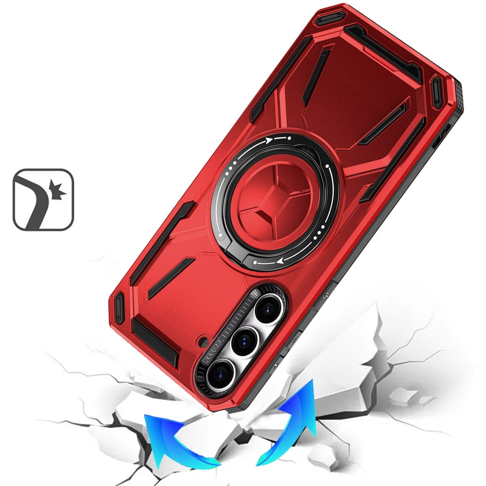 For Samsung Galaxy S24 Ultra Hybrid Magnetic Ring and 360° Rotational Kickstand with MagSafe Compatible, Military Grade Drop Protection Case Cover