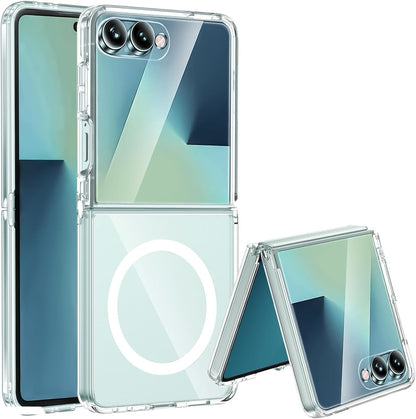 For Samsung Galaxy Z Flip 7 Hybrid Clear Case Compatible with MagSafe Shockproof Protective Transparent Back, Slim Fit, Wireless Charging Ready Case Cover Clear
