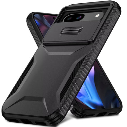 For Google Pixel 9A Slim Fit Shockproof Hybrid with Slide Camera Window Covering, Rugged Tpu Silicone Hard PC Bumper Case Cover