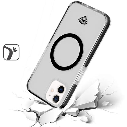 For Apple iPhone 15 Pro Max (6.7") Hybrid Transparent TPU Circle Magnetic [Compatible with MagSafe] Shockproof Color Frame Bumper Case Cover