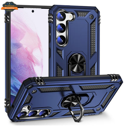 For Gabb Phone 4 Pro Shockproof Hybrid Dual Layer PC + TPU with Metal Ring Kickstand Heavy Duty Armor Shell Case Cover