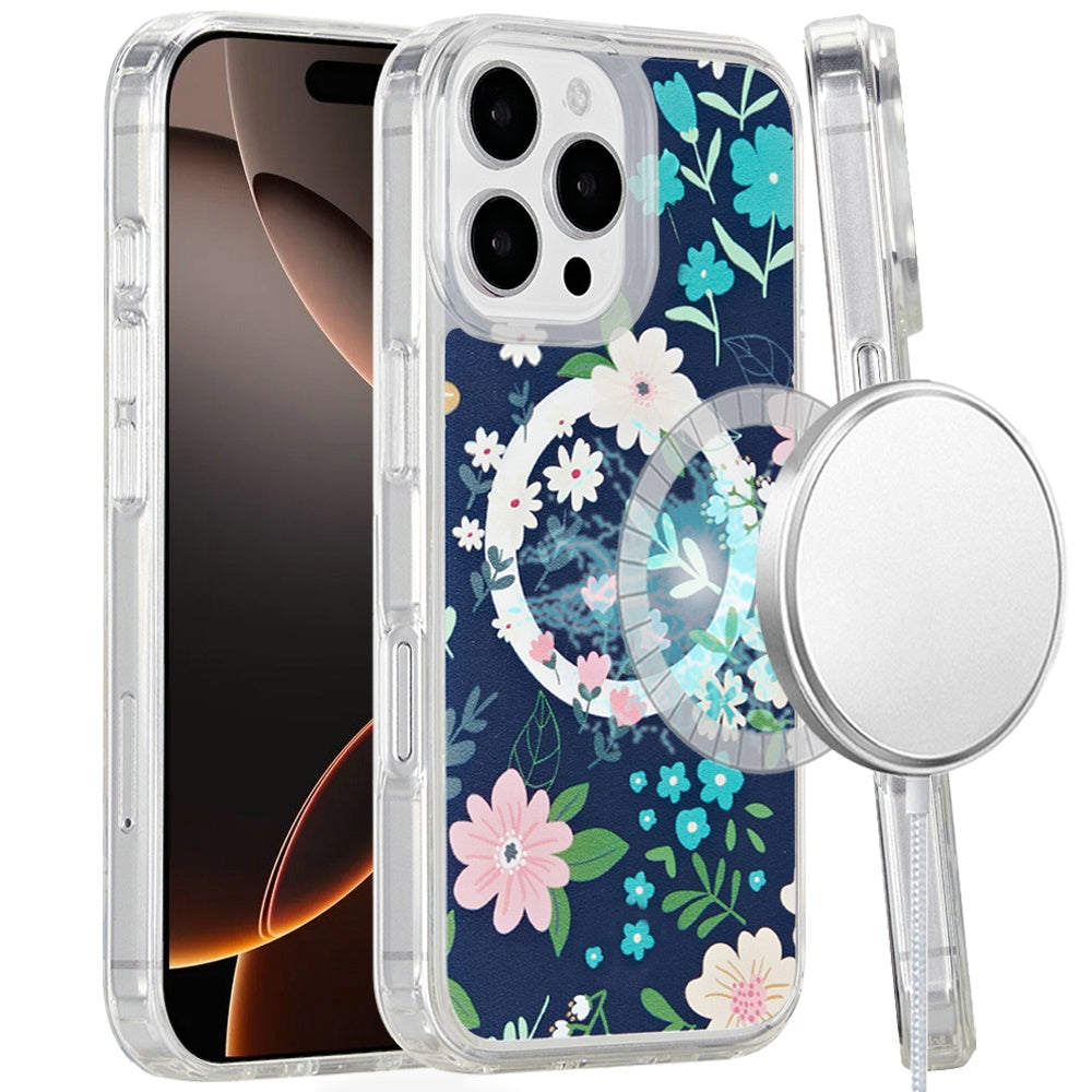For Apple iPhone 15 Pro Max (6.7") Magsafe Case Cute Pattern Design Durable Shockproof SlimTPU Hard Back [Compatible with Magsafe] Case Cover