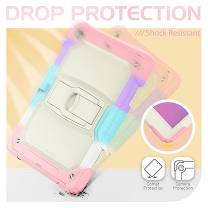 For Heavy Duty Hybrid Full Body 2in1 Rugged Shockproof Drop Protective Tablet with Slide Kickstand Beige / Camo Pink Tablet Case Cover