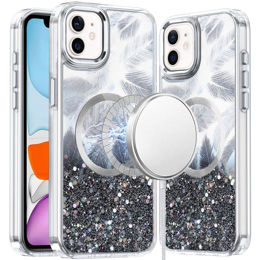 For Samsung Galaxy S25+ /S25 Plus /S24+ Plus Epoxy Glitter Shimmer Fashion Case with Magnetic Magsafe Compatible Hybrid Sparkling Slim Protective Case Cover