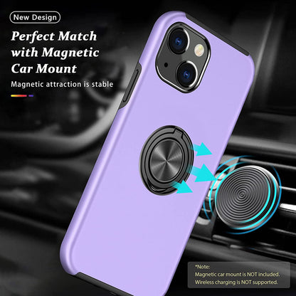 For Gabb Phone 4 Pro Military Grade Hybrid Case with Flat Metal Ring 360° Rotation Kickstand, Slim Fit Back Hard PC Case Cover Purple
