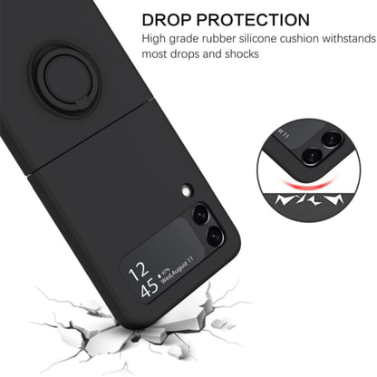 For Samsung Galaxy Z Flip 7 Matte Silicone TPU Rubber Magnetic with 360° Ring Stand Grip Shockproof Slim Hybrid Case Cover