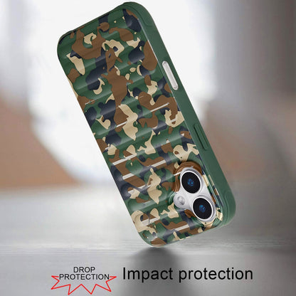 For Apple iPhone 16 (6.1") Pattern Design Magnetic Chrome Hybrid Compatible with Magsafe Dual Layer Shockproof TPU Hard PC Back Case Cover