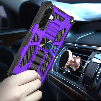For Samsung Galaxy A17 5G Hybrid Shockproof [Military Grade] Rugged Protective with Magnetic Car Mount & Invisible Stand Case Cover