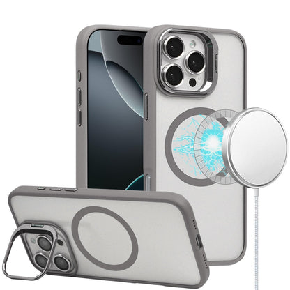For Apple iPhone 16 Pro Max (6.9") Hybrid Magnetic Cool Case with Camera Stand Fits MagSafe Accessories Shockproof Case Cover