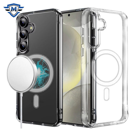 For Samsung Galaxy S25+ /S25 Plus /S24+ Plus Premium Clear Hybrid Built-in Magnetic Compatible with MagSafe Slim Thick TPU Bumper Case Cover Transparent