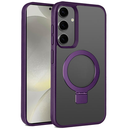 For Samsung Galaxy S25+ /S25 Plus /S24+ Plus Magnetic Circle Kickstand with MagSafe Compatibility, Matte Skin, Rugged Bumper, and Ring Holder Case Cover