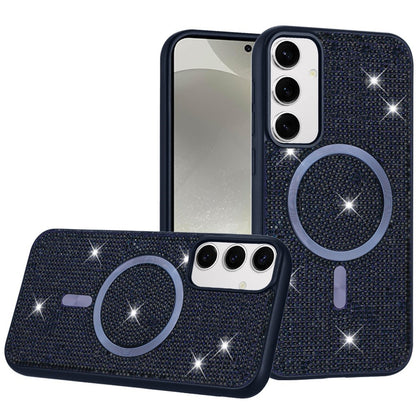 For Samsung Galaxy S25+ /S25 Plus /S24+ Plus Sparkly Diamond Bling Case Rhinestone Skin Hybrid with Magnetic Circle, MagSafe Compatible Case Cover
