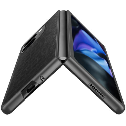 For Google Pixel 9 Pro Fold Slim Thin PU Vegan Leather Flip Snap On Hybrid Shockproof TPU PC Hard Shell Durable Case Cover