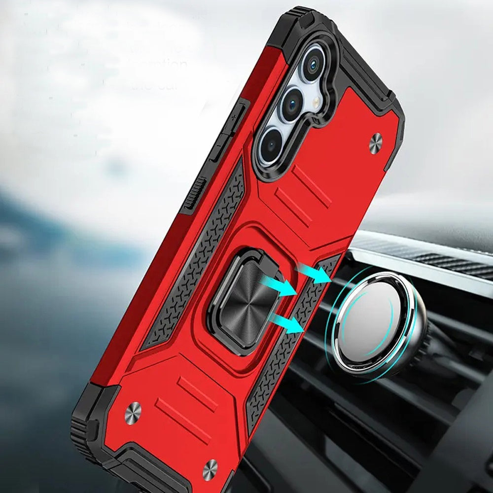 For Samsung Galaxy A26 Armor Hybrid Magnetic Stand with Ring Holder Kickstand Shockproof Heavy-Duty Durable Rugged TPU Dual Layer Case Cover