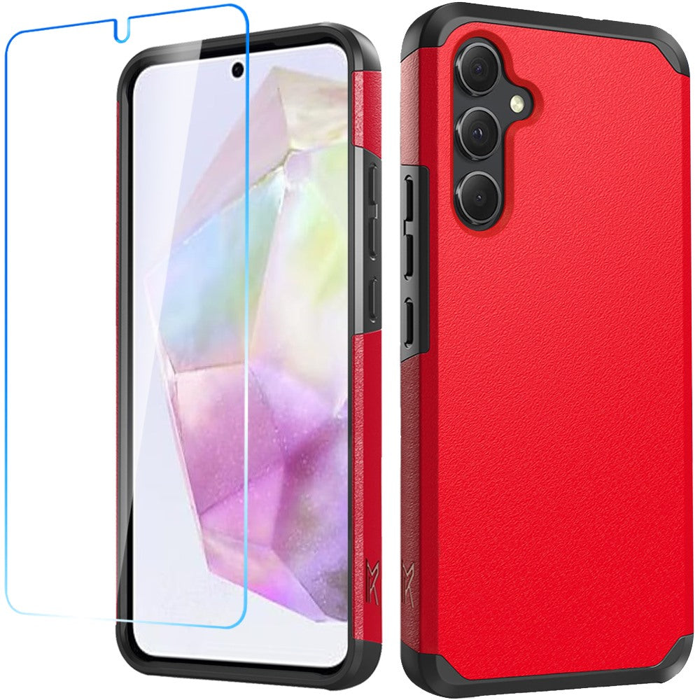 Tough Hybrid Dual Layer Hard PC TPU Rubber Bumper, Shock Absorption, Screen Protector Included