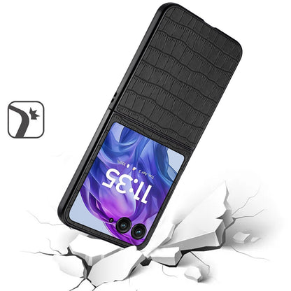For Motorola Razr+ PLUS (2025 /2024) PU Vegan Leather Case, Premium Snap-On Hard Shell Cover, Slim Fit Protective Matte Finish Case Cover Black