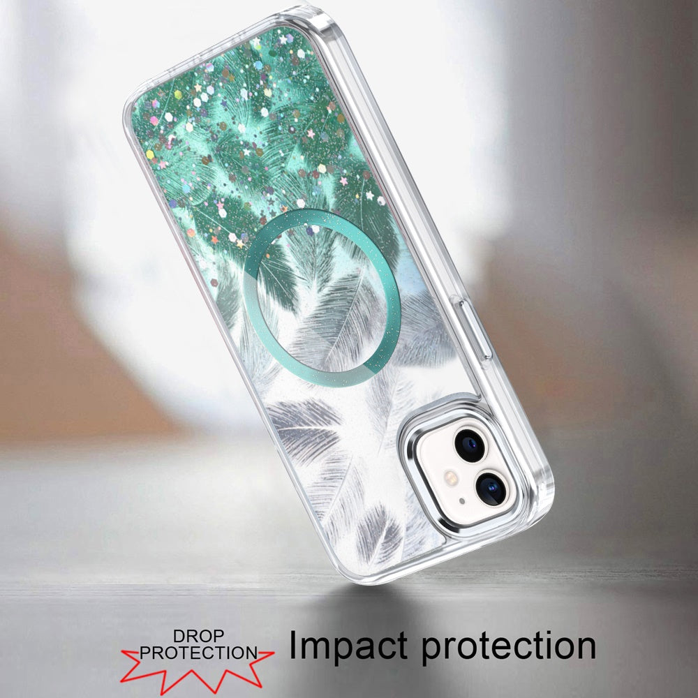 For Samsung Galaxy S25+ /S25 Plus /S24+ Plus Epoxy Glitter Shimmer Fashion Case with Magnetic Magsafe Compatible Hybrid Sparkling Slim Protective Case Cover