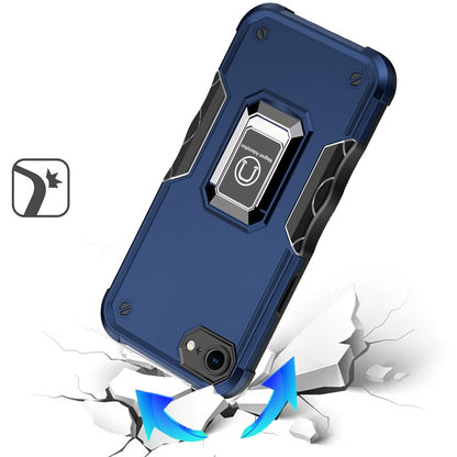 For Apple iPhone 16e Hybrid Stand Magnetic Ring Holder Kickstand Heavy Duty Rugged Drop Silicone & Hard PC Shockproof Case Cover