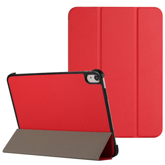 For Apple iPad Mini 7th /6th Trifold Case with Magnetic Closure, PU Leather Folding Stand, Slim Lightweight TPU Folio Protective Shell Case Cover Red