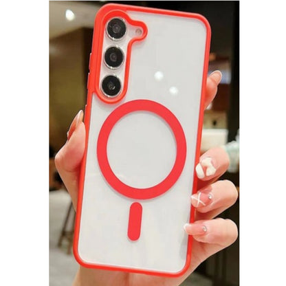 For Samsung Galaxy S25+ S25 Plus /S24+ Hybrid Clear Transparent with Color Edge Bumper, MagSafe Compatible Ultra Slim Hard PC Case Cover