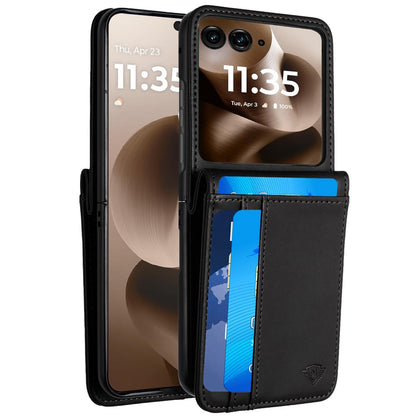 For Motorola Razr+ PLUS (2025 /2024) Wallet Case PU Leather Back Storage with Card ID Slot, Pocket Holder, Hybrid Protective Case Cover