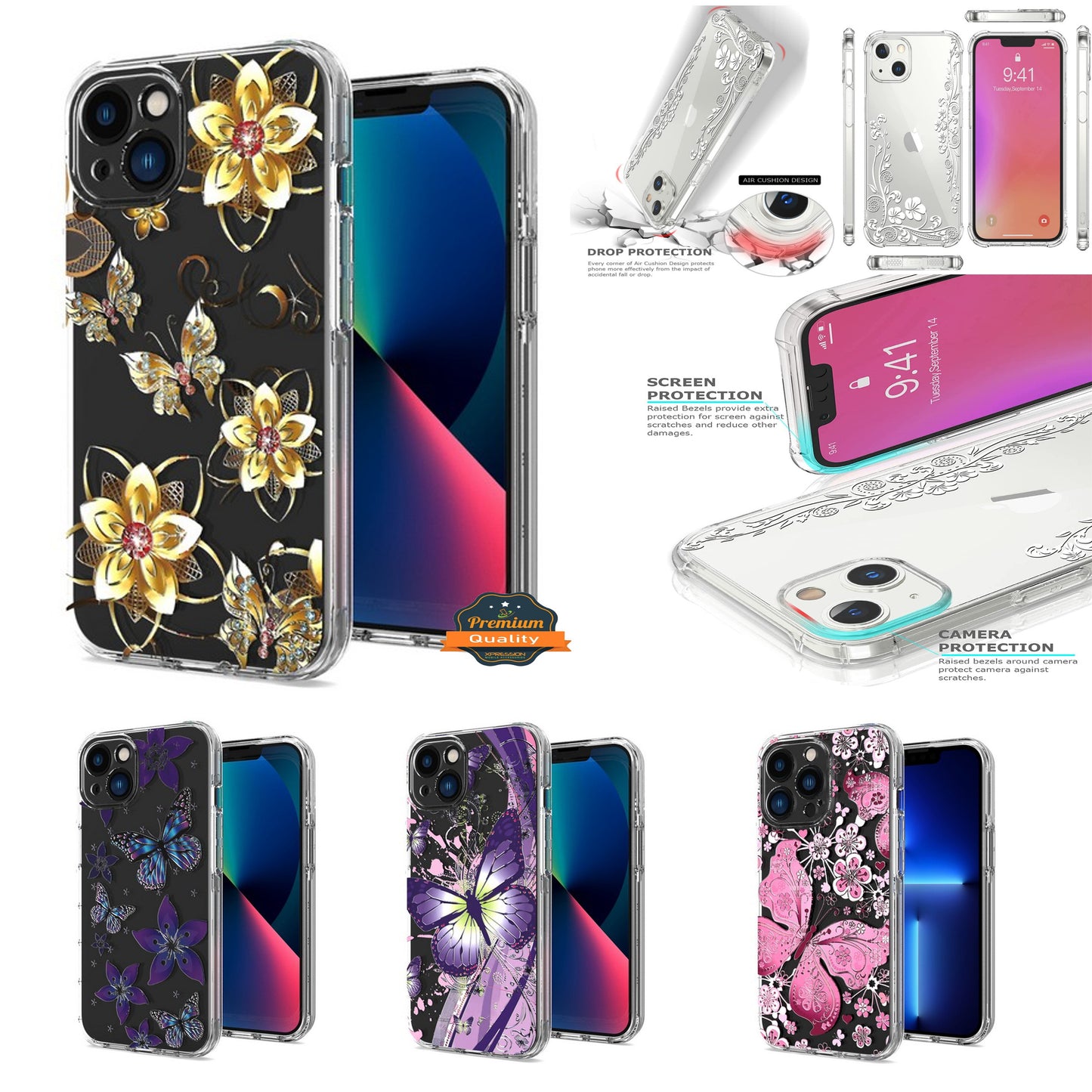 For Samsung Galaxy A26 Hybrid Clear Frame with Trendy Pattern Design, Shockproof Hard Back & TPU Rubber Case Cover