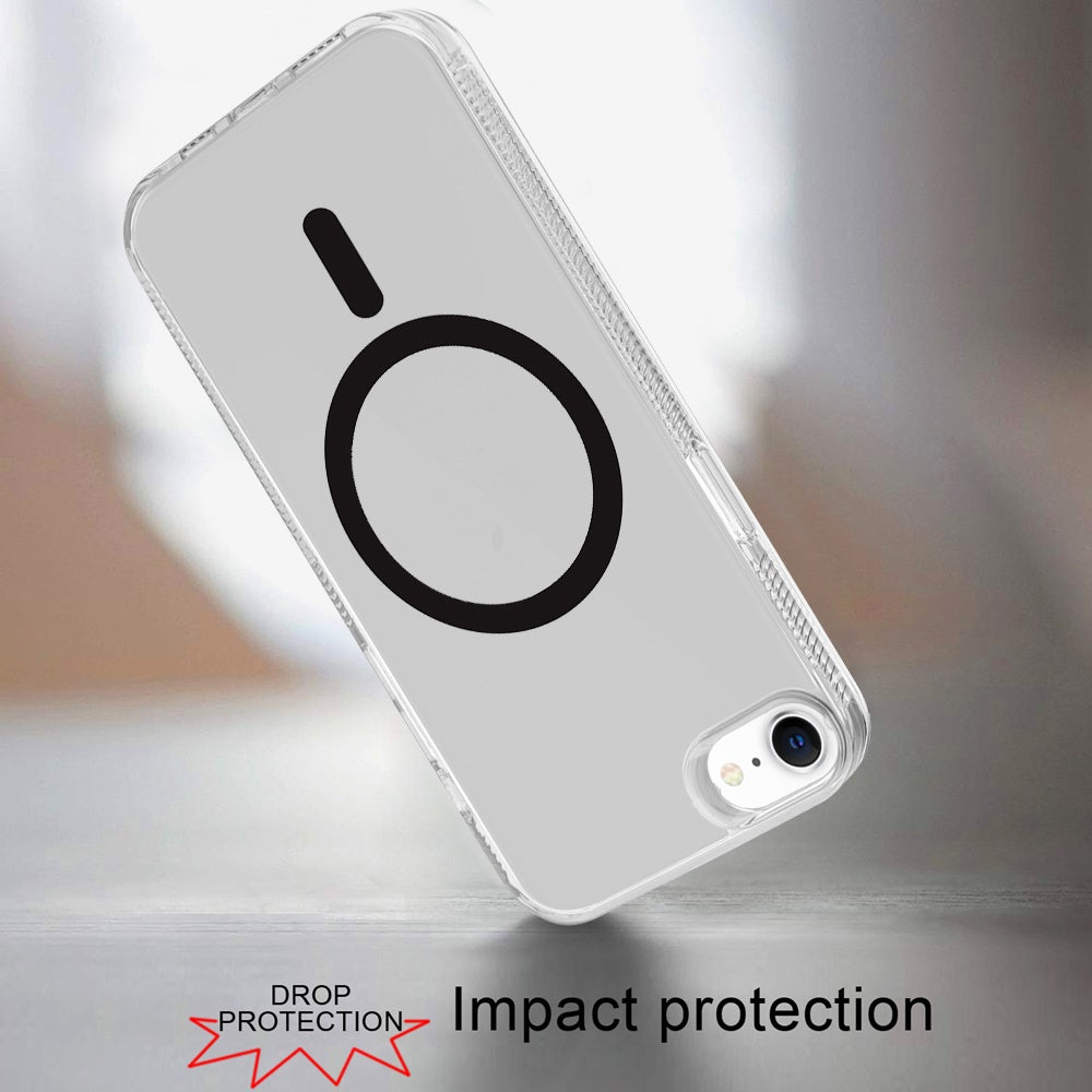 For Apple iPhone 16e MagSafe Compatible Integrated Technology Clean Transparent Hybrid Armor TPU Frame Case Cover