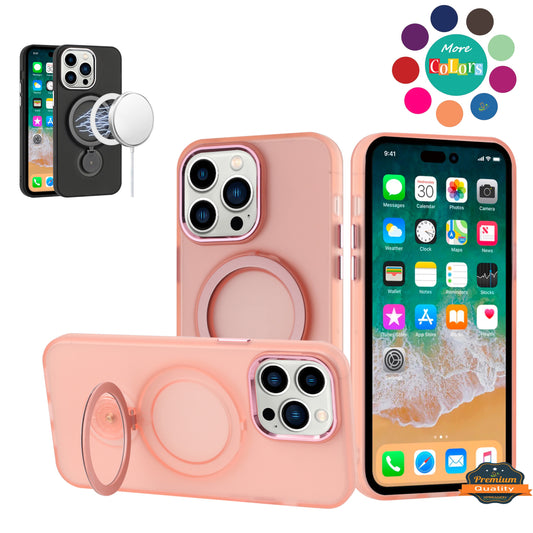 For Apple iPhone 16e MagSafe Compatible with 360° Ring Stand, Magnetic Kickstand, Slim Hybrid Protective Case Cover