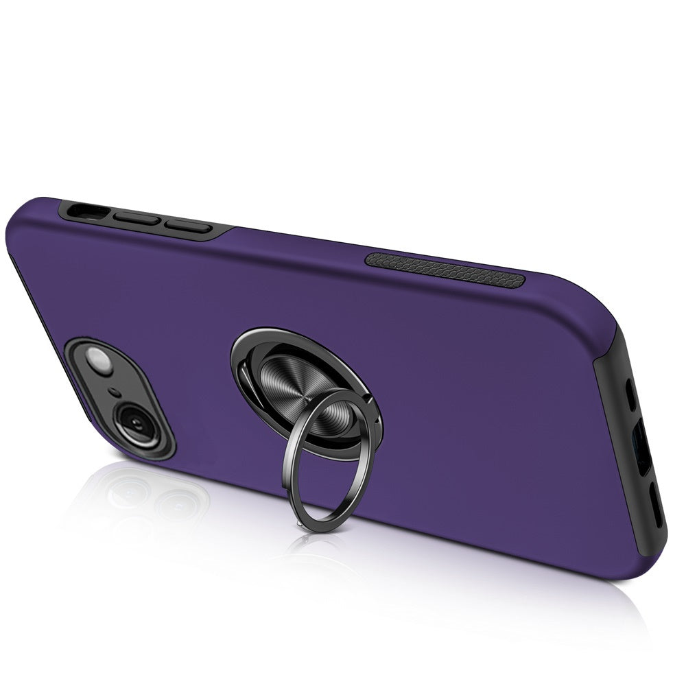 For Motorola Edge 2025 Hybrid 360 Degree Rotatable Metal Invisible Ring Stand Holder Slim Fit Magnetic Car Mount Shockproof Case Cover