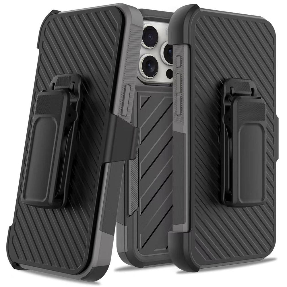 For Apple iPhone SE 4 Rugged 2in1 Armor Combo Belt Clip Holster, Non-Slip Tough Hybrid lined Shockproof Case Case Cover