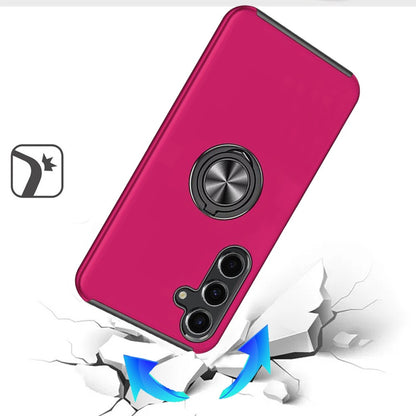 For Samsung Galaxy S25+ /S25 Plus /S24+ Plus Hybrid 360 Degree Rotatable Metal Invisible Ring Stand Holder Slim Fit Magnetic Car Mount Shockproof Case Cover