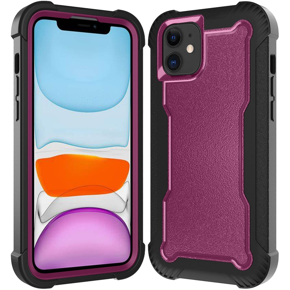 For Apple iPhone 16 (6.1") Tough Hybrid Shockproof Hybrid PC + TPU Bumper Frame Rubber Drop Proof 3in1 Armor Full Body Case Cover