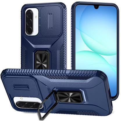 For Samsung Galaxy A17 5G Case, Camera Cover with Magnetic Rotation Ring Stand, Military Grade Hybrid Hard TPU Shockproof Case Cover
