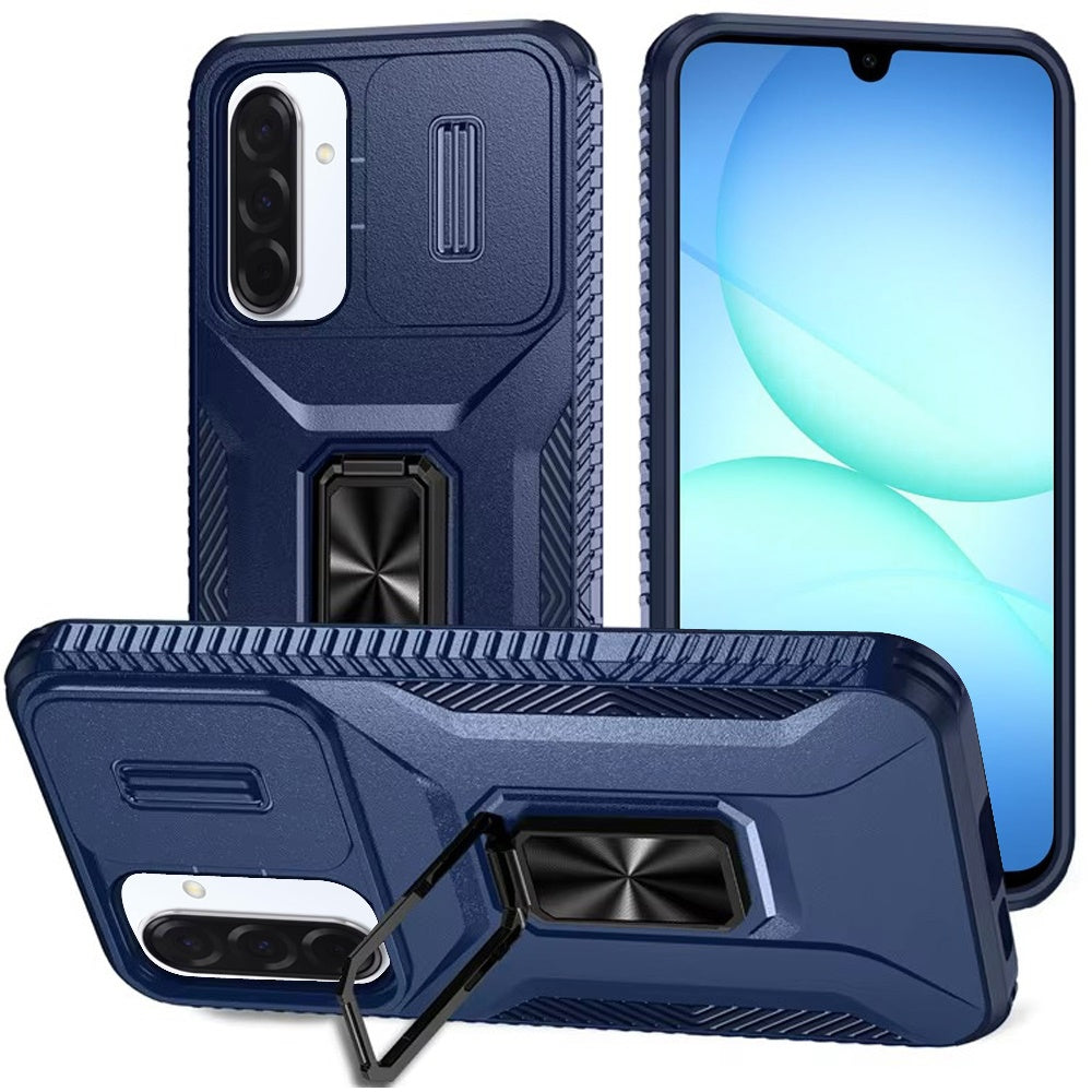 For Samsung Galaxy S25 Fan Edition /Galaxy S25 FE Case, Camera Cover with Magnetic Rotation Ring Stand, Military Grade Hybrid Hard TPU Shockproof Case Cover