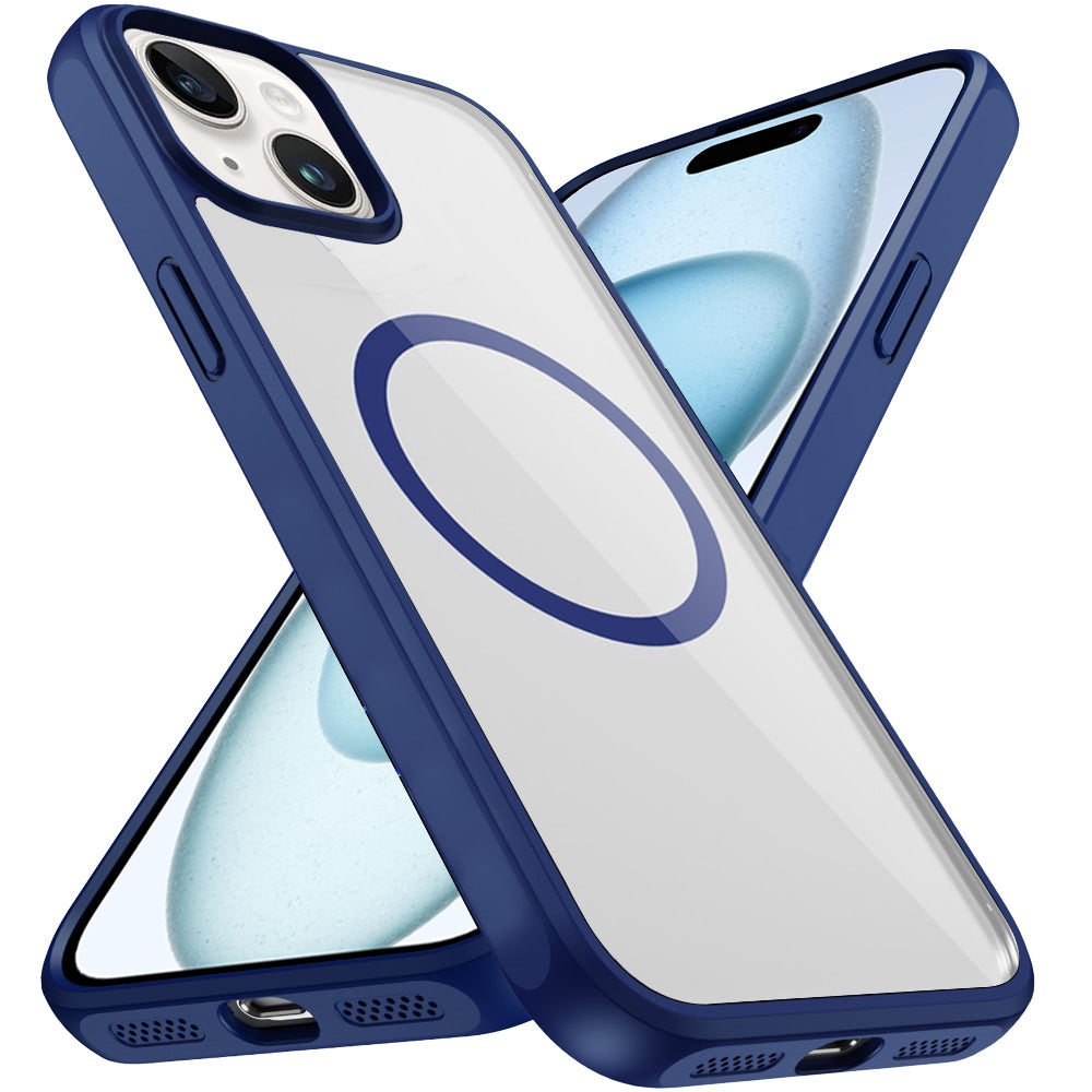 For Apple iPhone 16 Pro Max Magnetic Circle HQ Transparent Clear TPU Thick 2.0mm Frame Hybrid Shockproof Protector Case Cover