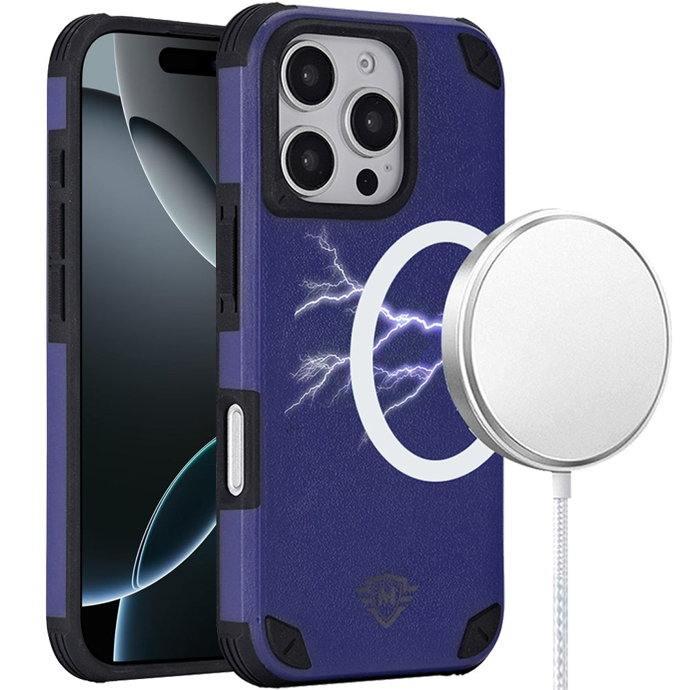 For Apple iPhone 16 Pro (6.3") Heavy Duty Dual-Layer Rugged Protection, Shockproof Protective Magnetic Compatible with MagSafe Case Cover