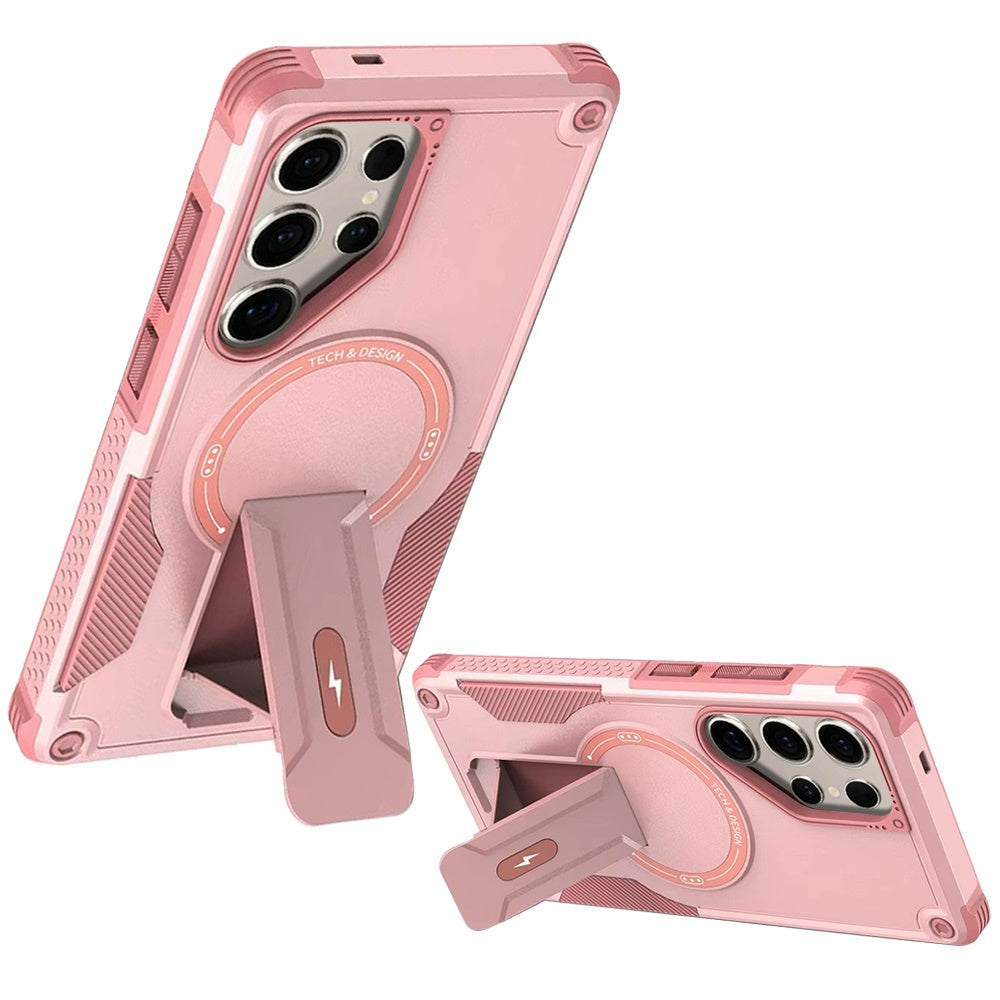 For Samsung Galaxy S25+ /S25 Plus /S24+ Plus Magnetic Invisible Kickstand Holder with Magsafe, Slim Fit Shockproof Hybrid Military Grade Heavy Duty Case Cover