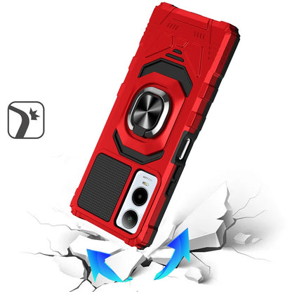 For Apple iPhone 16e Hybrid Dual Layer with 360° Rotate Magnetic Ring Stand Holder Kickstand TPU Rugged PC Shockproof Case Cover