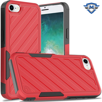 For Apple iPhone 16e Premium Hybrid Rugged lined Shockproof Textured 2-in-1 Non-Slip Hard PC & TPU Non Slip Tough Case Cover