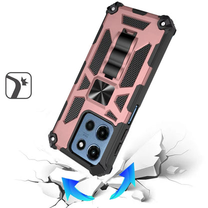 For Motorola Moto G Stylus 5G 2025 Hybrid Shockproof [Military Grade] Rugged Protective with Magnetic Car Mount & Invisible Stand Case Cover