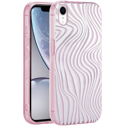 For Apple iPhone XR Fashion Layer Design Slim IMD TPU Protective, Shockproof Hybrid Stylish Durable Hard PC Case Cover