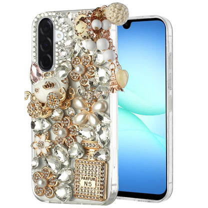 For Samsung Galaxy A17 5G Bling Crystal 3D Full Diamonds Luxury Sparkle Rhinestone Hybrid Protective Case Cover