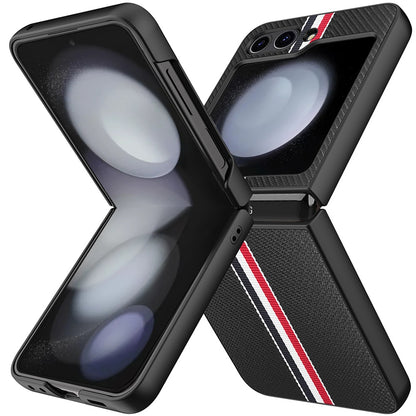 For Motorola Razr 2025 Velvet Fabric PU Vegan Leather, Premium Flip Design, Slim Snap-On Hard PC + TPU Case Cover Black
