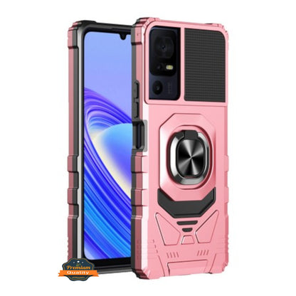 For TCL K32 5G /TCL K32 5G Hybrid Magnetic Car Mount Ring Kickstand Stand Holder Full-Body Armor Protective [Military Grade] Case Cover
