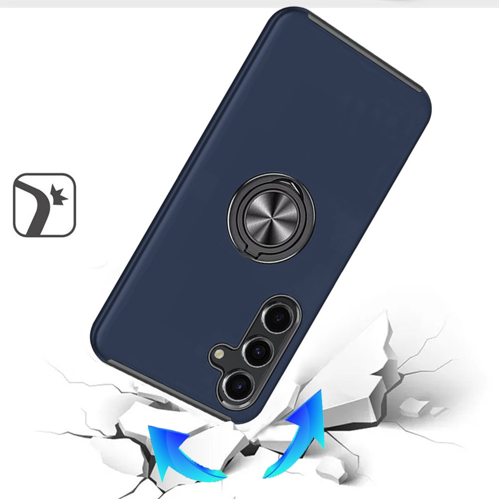For Samsung Galaxy S25+ /S25 Plus /S24+ Plus Hybrid 360 Degree Rotatable Metal Invisible Ring Stand Holder Slim Fit Magnetic Car Mount Shockproof Case Cover