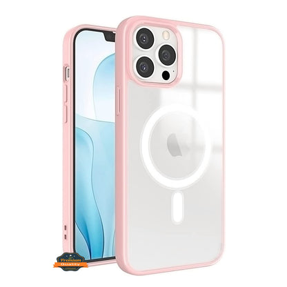 For Apple iPhone 16 Pro (6.3") Hybrid Clear Transparent Colors Edge Bumper with Magsafe Compatible, Ultra Slim Hard PC Case Cover