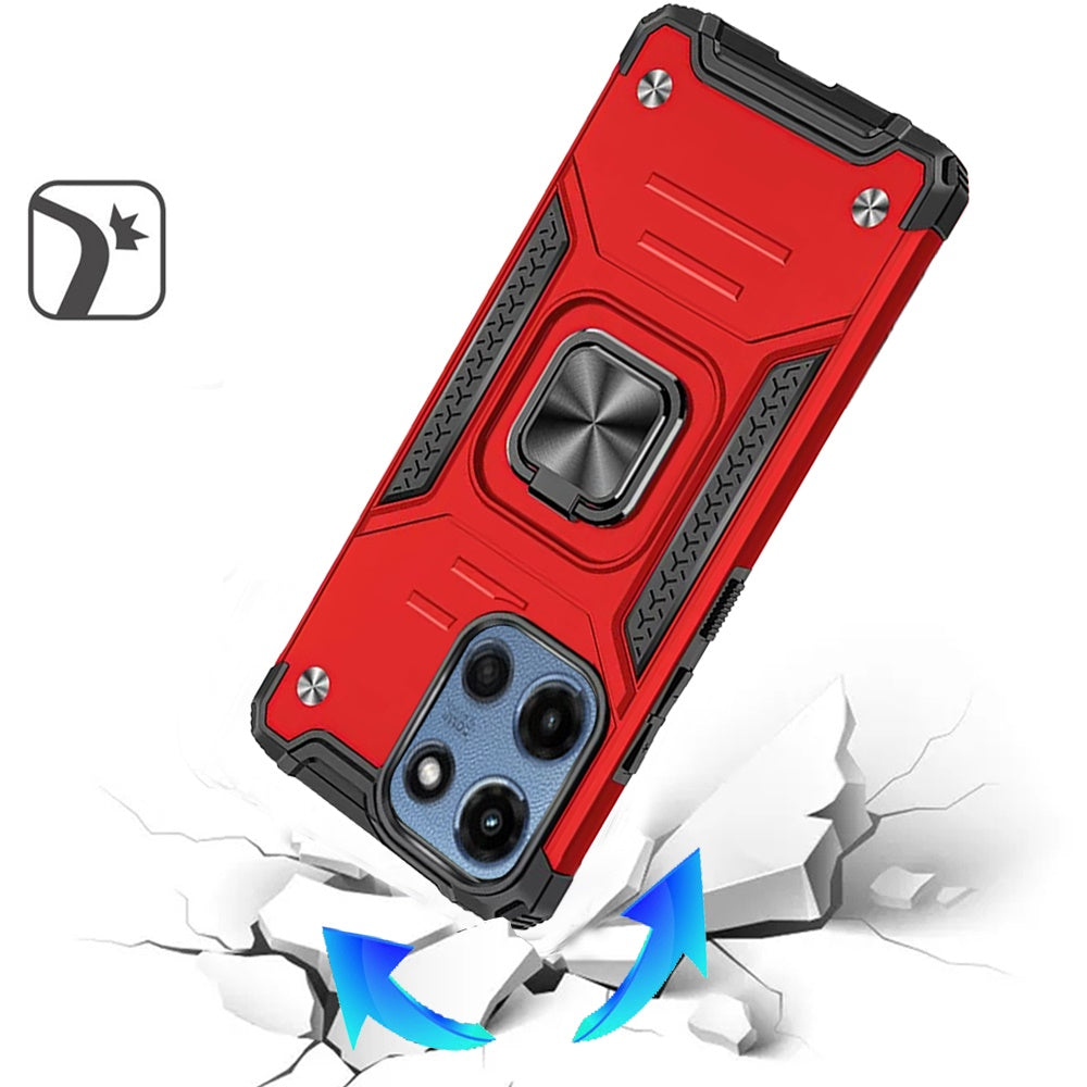 For Motorola Moto G Stylus 5G 2025 Armor Hybrid Magnetic Stand with Ring Holder Kickstand Shockproof Heavy-Duty Durable Rugged TPU Dual Layer Case Cover