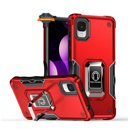 For Apple iPhone 16e /iPhone SE4 Heavy Duty Hybrid 2in1 Hard PC & TPU Rugged Bumper Shockproof with Magnetic Ring Kickstand Case Cover