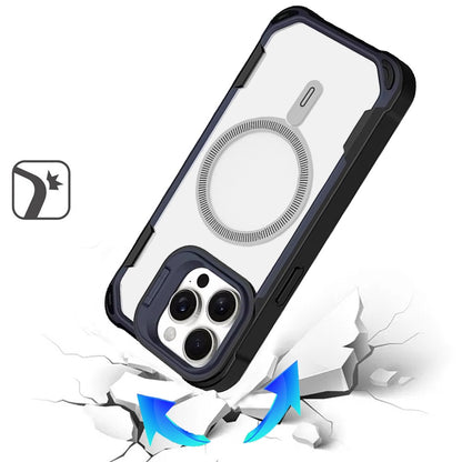 For Apple iPhone 16 (6.1") Magnetic Circle Hybrid with Camera Stand, Compatible with MagSafe, Shockproof Protective Case Cover